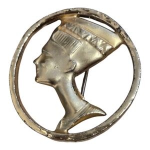Vintage Nefertiti Brooch | Egyptian Revival Pin
